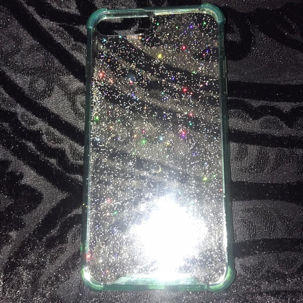 clear glitter case .